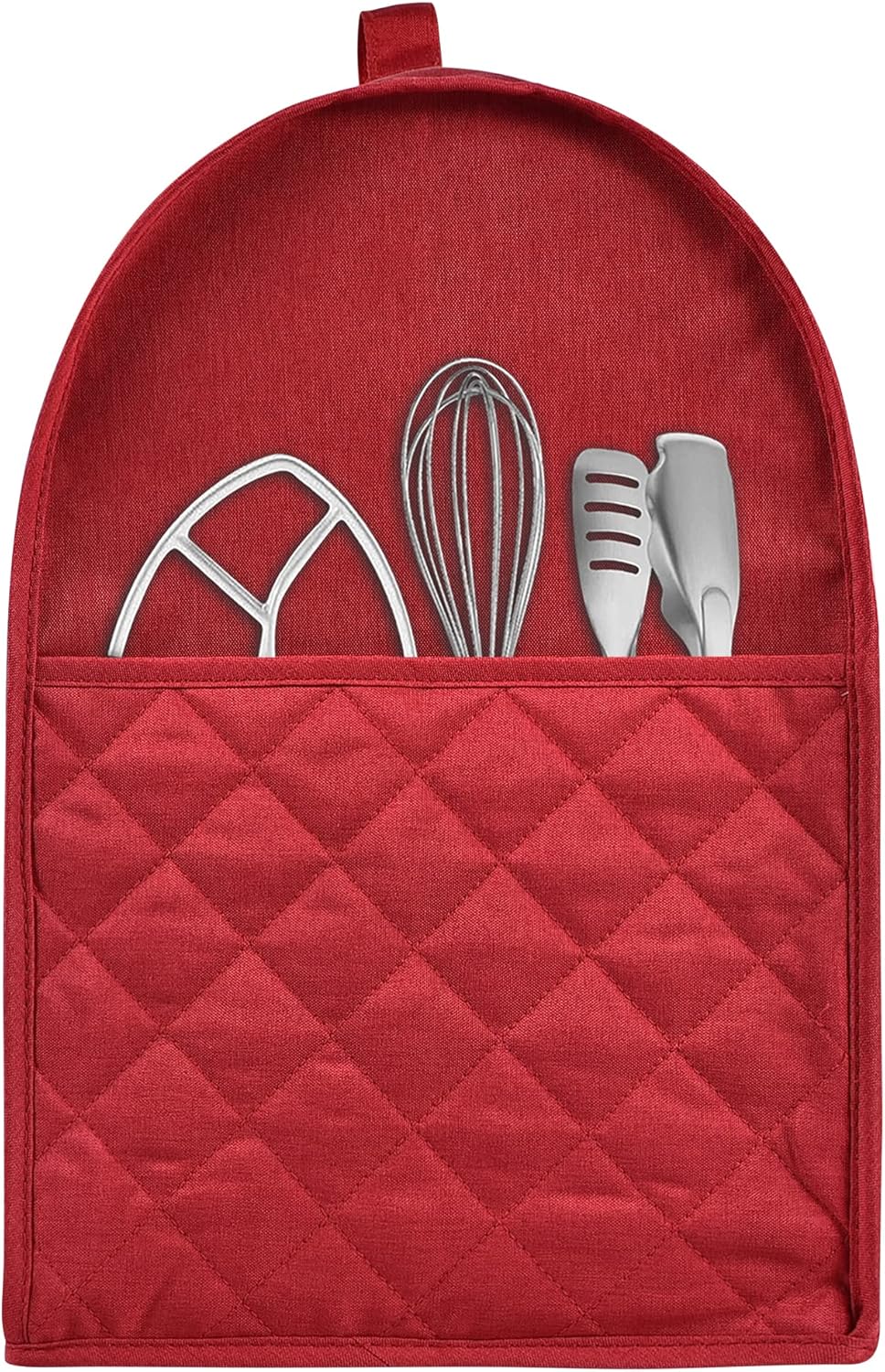 Stand Mixer Dust-proof Cover for KitchenAid Mixer，Multi Pockets for Various Kitchen Appliance Accessories，Water-resistant，Easy Cleaning (Red, Fit for Bowl Lift 5-8 Quart)