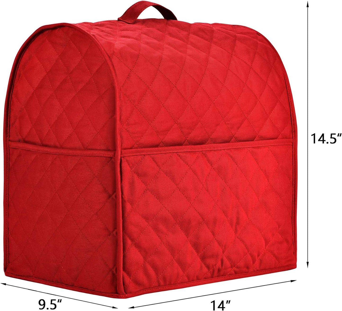 Stand Mixer Cover compatible with Kitchenaid Mixer, Fits All Tilt Head & Bowl Lift Models,Pure Cottot,Fine, Soft, Not Easy to Fade, Not Easy To Pilling. (Fits for 4.5-Quart and All 6-Quart, Red)