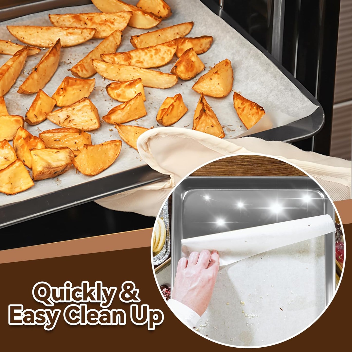 Air Fryer Paper Liners Disposable Compatible with Emeril Lagasse 26 QT Extra Large French Door Air Fryer Toaster Oven, 100 PCS Parchment Paper Sheets Accessories for Emeril Lagasse