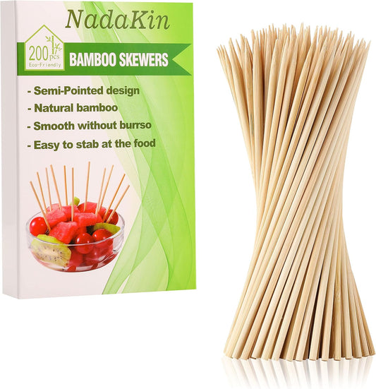 1000 PCS Bamboo Skewers, 6 Inch Wooden Skewer for Appetizers, Fruit, Kebabs, Grilling Barbecue, Mini Burger, Sausage, Cocktail Picks for Drinks, Long Toothpicks, Food Sticks Natural, Kitchen Gadget