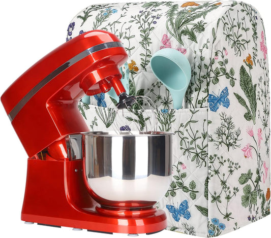 Stand Mixer Cover,Floral and Plants Kitchen Mixer Cover Compatible With 5-8Qt Kitchenaid Hamilton Mixers,Spring Summer Kitchen Decor,Kitchen Aid Mixer Covers,Pioneer Woman Kitchen Aid Mixer Assecories