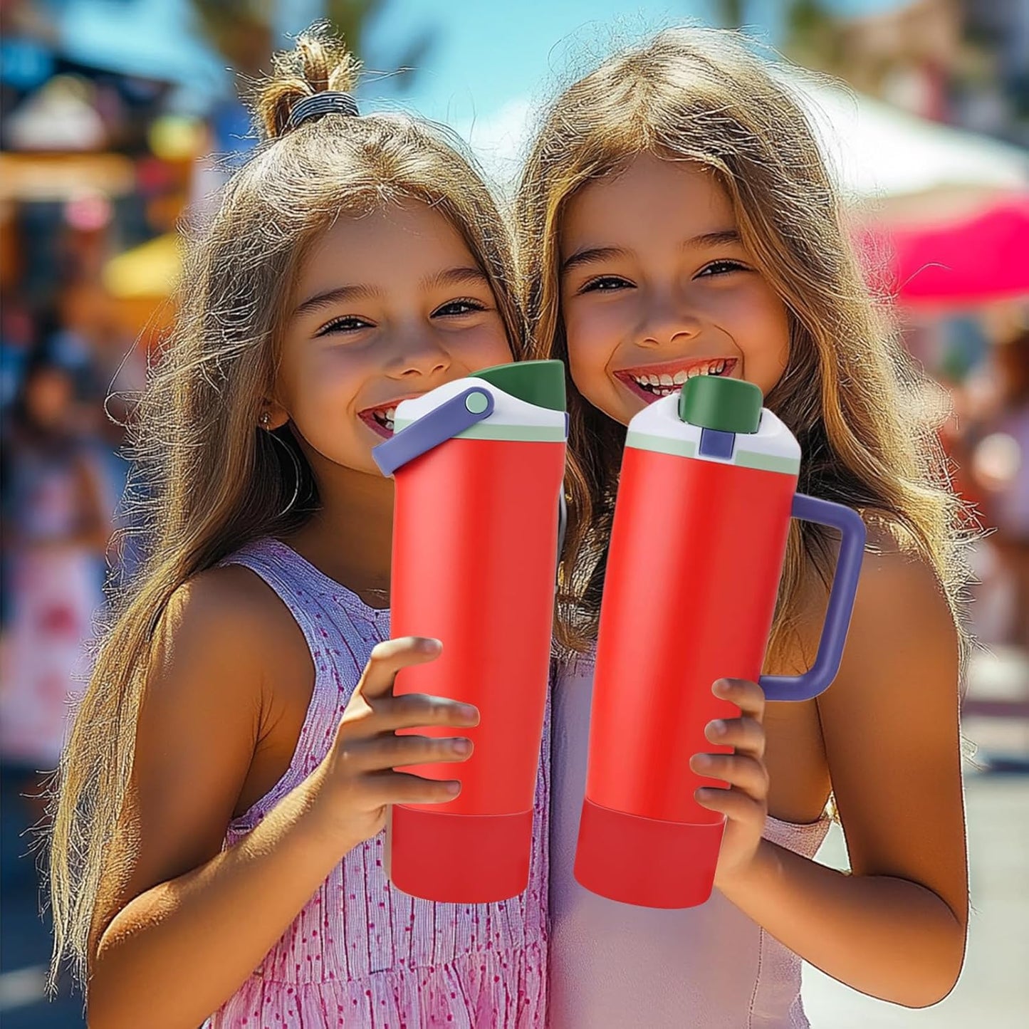 Mity rain 2PCS Protective Silicone Boots for Owala 30oz & 40oz FreeSip Sway Bottles & Tumblers - Accessories for owala, Enhances Stability & Prevents Scratches (Red)