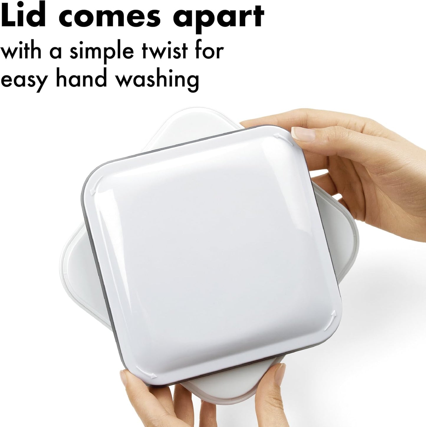 OXO Good Grips POP Small Square Storage Container, 0.3 Quart, White (1106040)