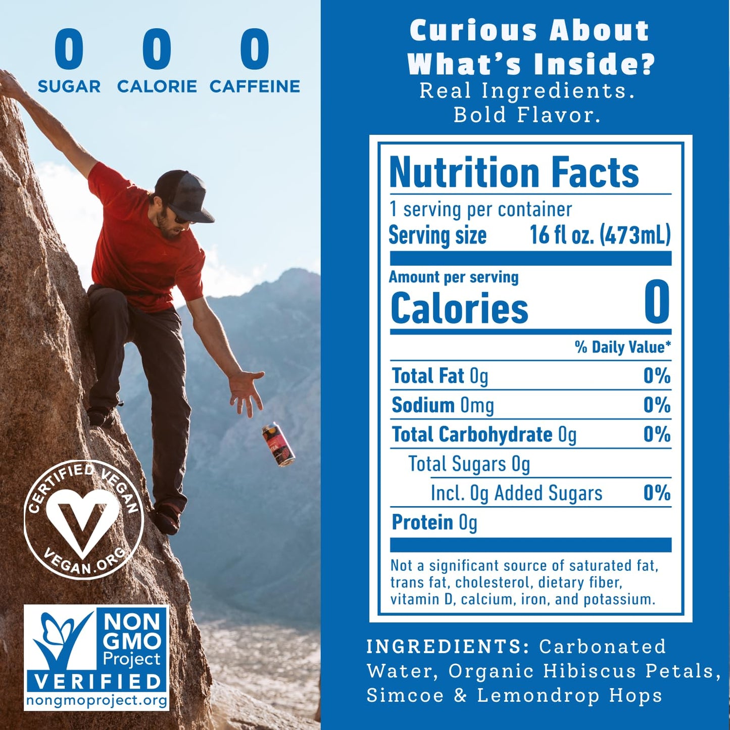 HOPLARK Sparkling HopTea – Hibiscus Tea with Lemondrop and Cashmere Hops – Tart Botanical Sparkling Tea – Zero Calorie – Caffeine Free – 12 Pack 16oz Cans - The Mile High Biscus One