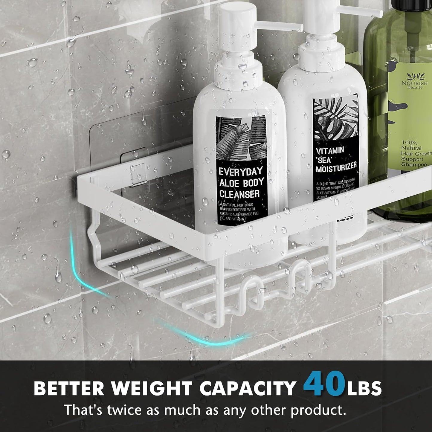 Moforoco Adhesive Shower Caddy Organizer Shelves Rack - 5 Pack Corner Bathroom Storage Organization, Home & Kitchen Decor Inside RV Accessories, Hanging First Apartment Household Camper Essentials