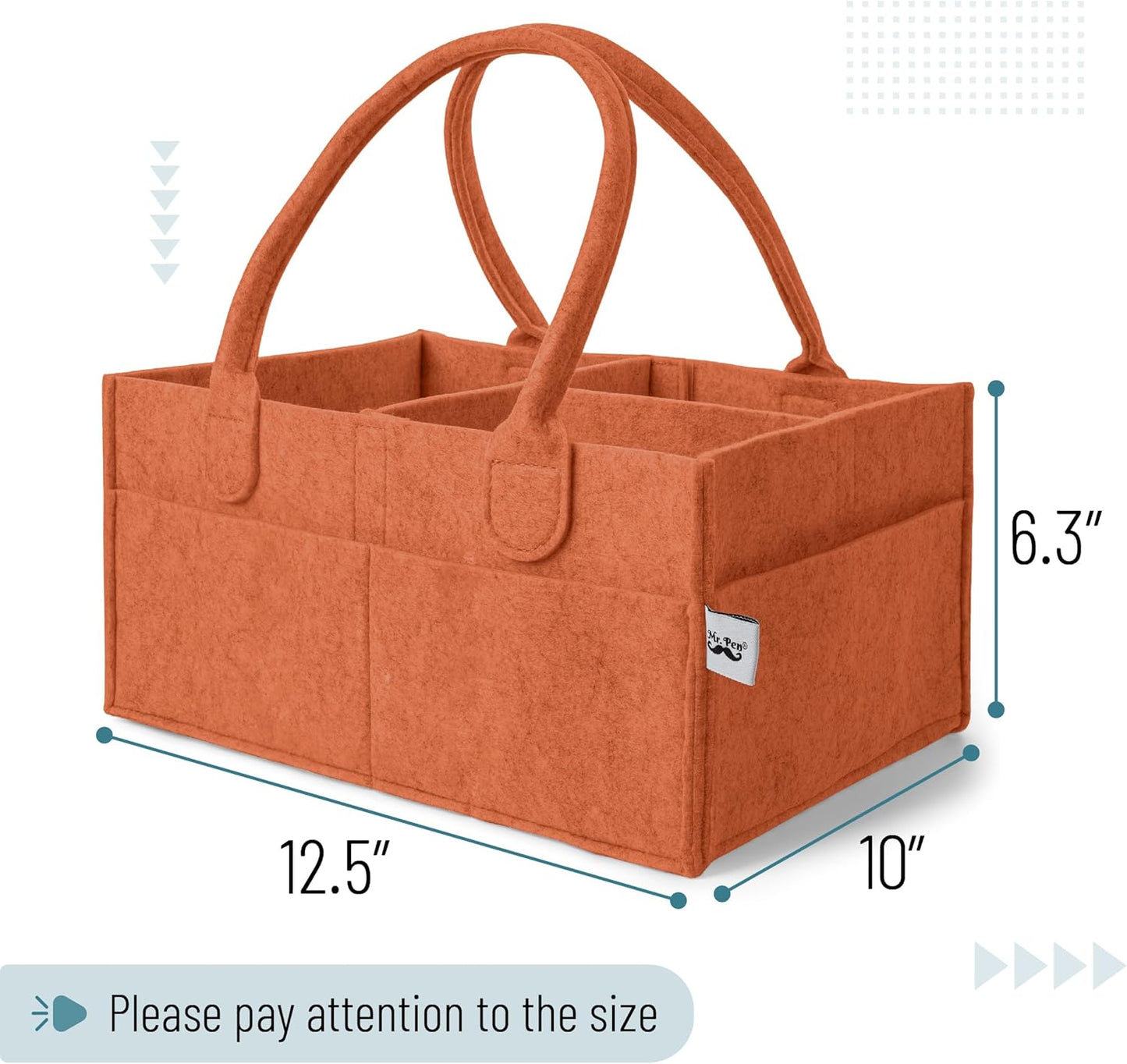 Mr. Pen- Baby Diaper Caddy Organizer, Rustic Warmth, Baby Caddy Organizer with Handle, Compact Size, Collapsible & Portable