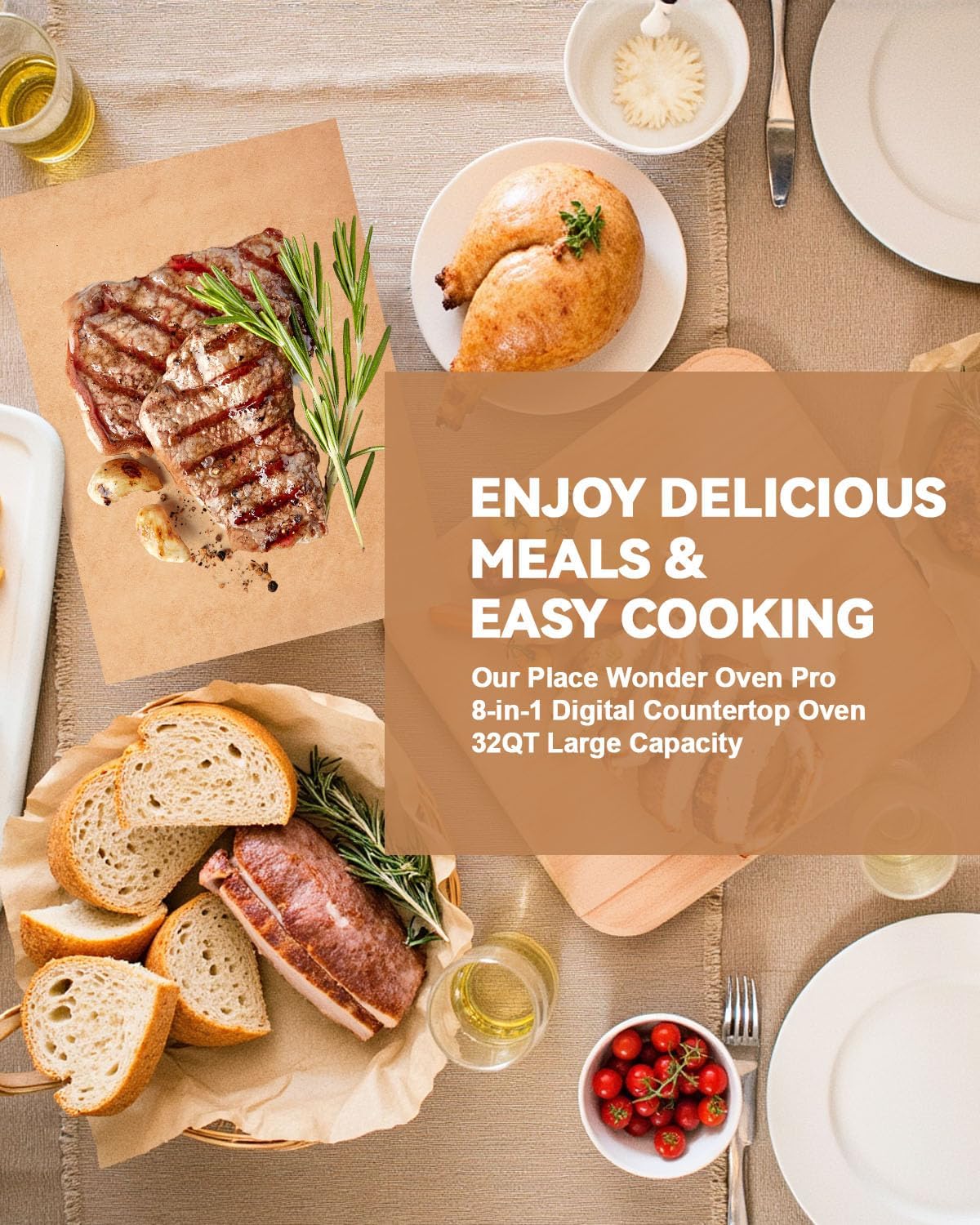 125PCs Air Fryer Parchment Paper Liners Compatible with Our Place Wonder Oven Pro 8-in-1 Digital Countertop Oven 32Qt, Precut Disposable Non Stick Baking Sheets for Easy Cleanup Oven Safe Up to 450°F