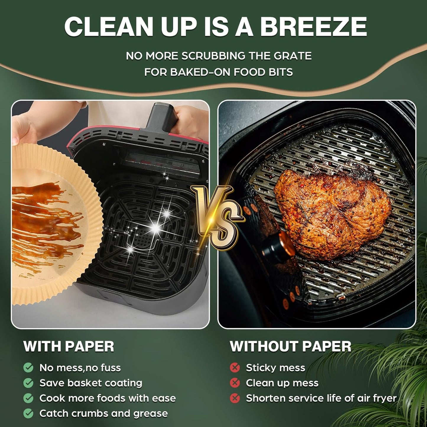 Air Fryer Paper Liners Disposable: 200Pcs 8 Inch Special Round Liners for Air Fryer, Grease and Water Proof Non Stick Basket Parchment Paper