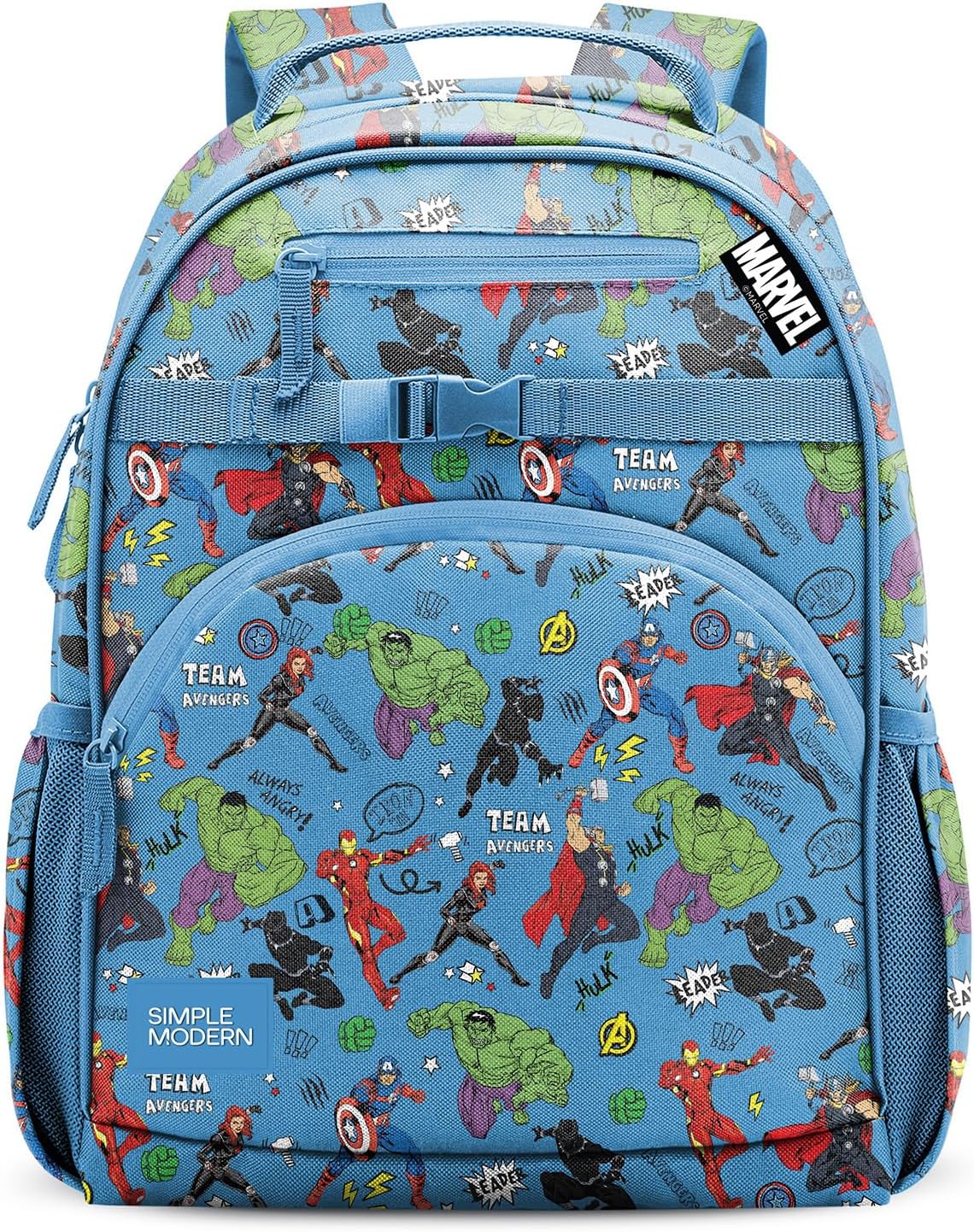 Simple Modern Large Marvel Avengers Kids Backpack for School Girls and Boys | Elementary Backpack for Teen | Fletcher Collection | Kids - 16" tall | Avengers Heroes