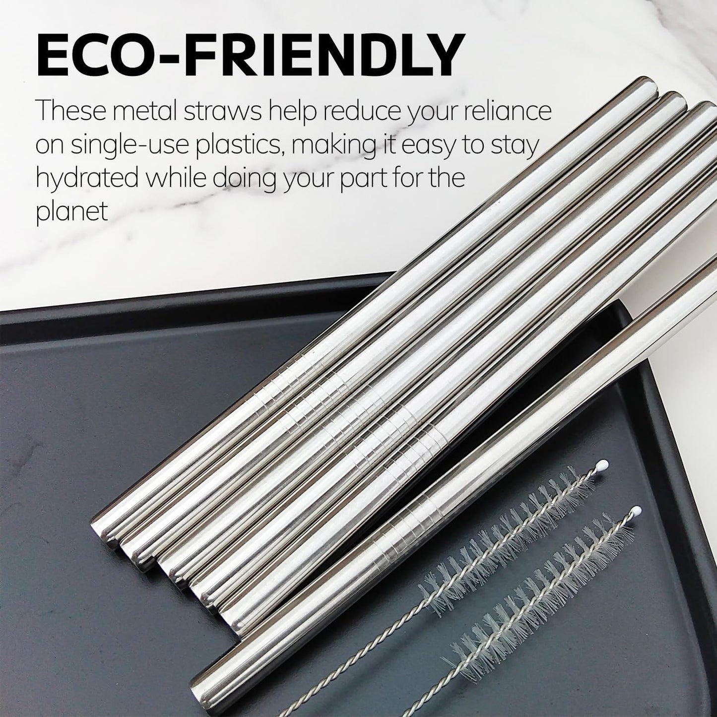 MIMORE Metal Straw for Owala 40 oz - 6 PCS Satinless Steel Straws Compatible with Owala Straw Replacement - Resuable & Dishwasher Safe
