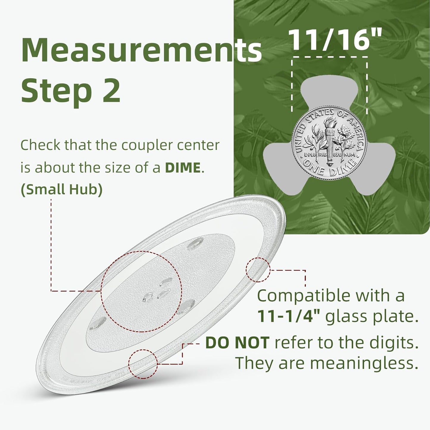 11.25" Microwave Plate Replacement for 3517203500 3517203510 Magic Chef MCO160 Series Compatible with Sharp Microwave Plate R318 R331 Series Frigidaire 5304481353 and 11 1/4 inch Daewoo Glass Plate