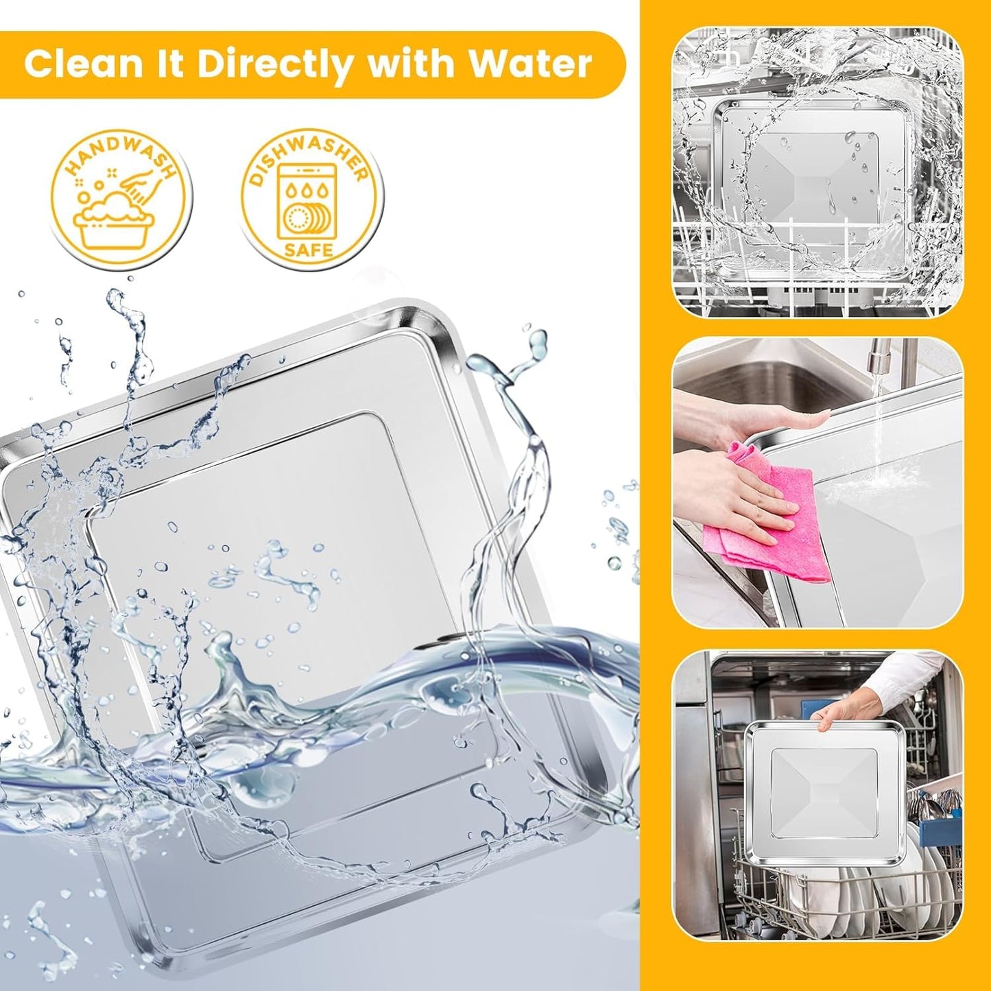 Air Fryer Tray Replacement for Cuisinart TOA-95 Toaster Air Fryer Convection Oven, 14.5 * 11.6'' Non-stick Mesh Air Fryer Steel Basket Wire Rack Accessories Parts, Dishwasher Safe