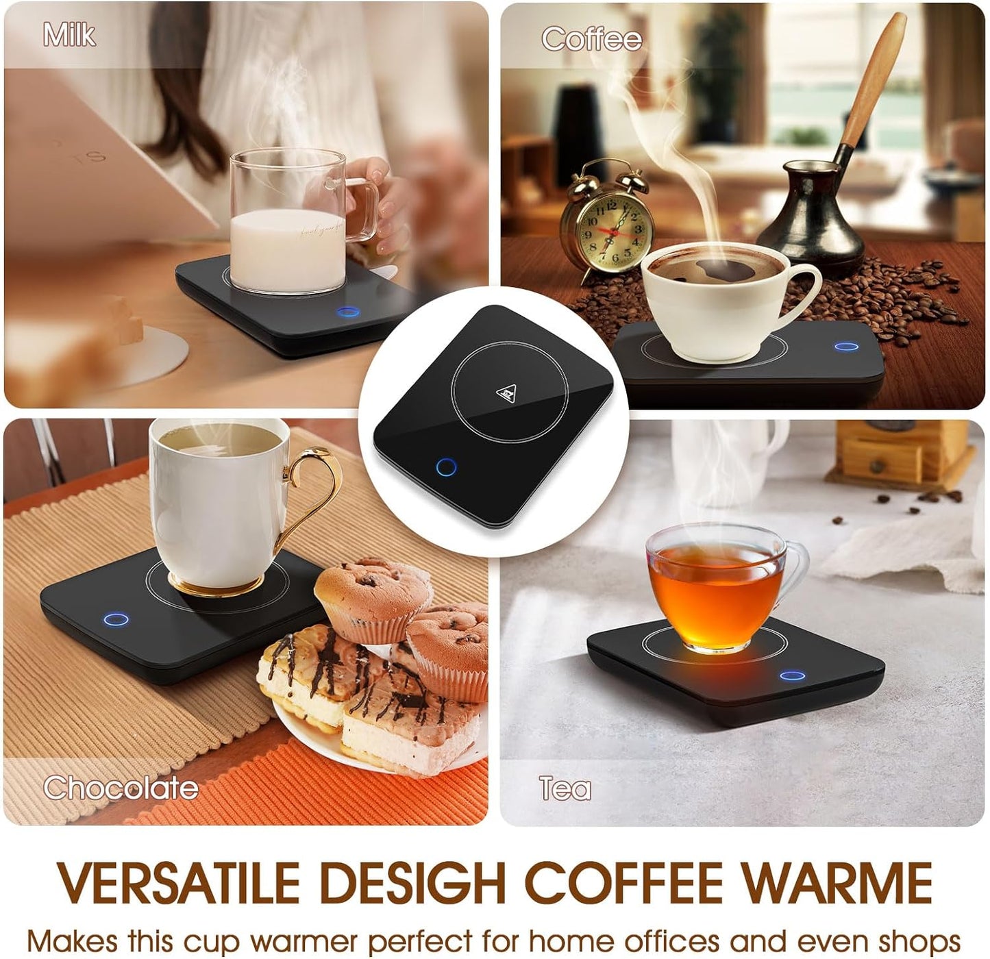 Misby Mug Warmer, Coffee Cup Warmer with Auto Shut Off, Gravity-Induction Coffee Warmer for Desk Use, Coffee Mug Warmer for Coffee Lovers Gift Keep Beverages Coffee Warmer (Black)