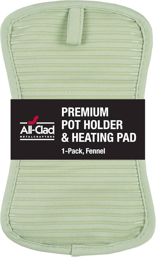 All-Clad Premium Pot Holder & Hot Pad: Heat Resistant to 500 Degrees - 100% Cotton, 10"x6.25" Hot Pad for Kitchen and Barbeque, (1-Pack), Fennel