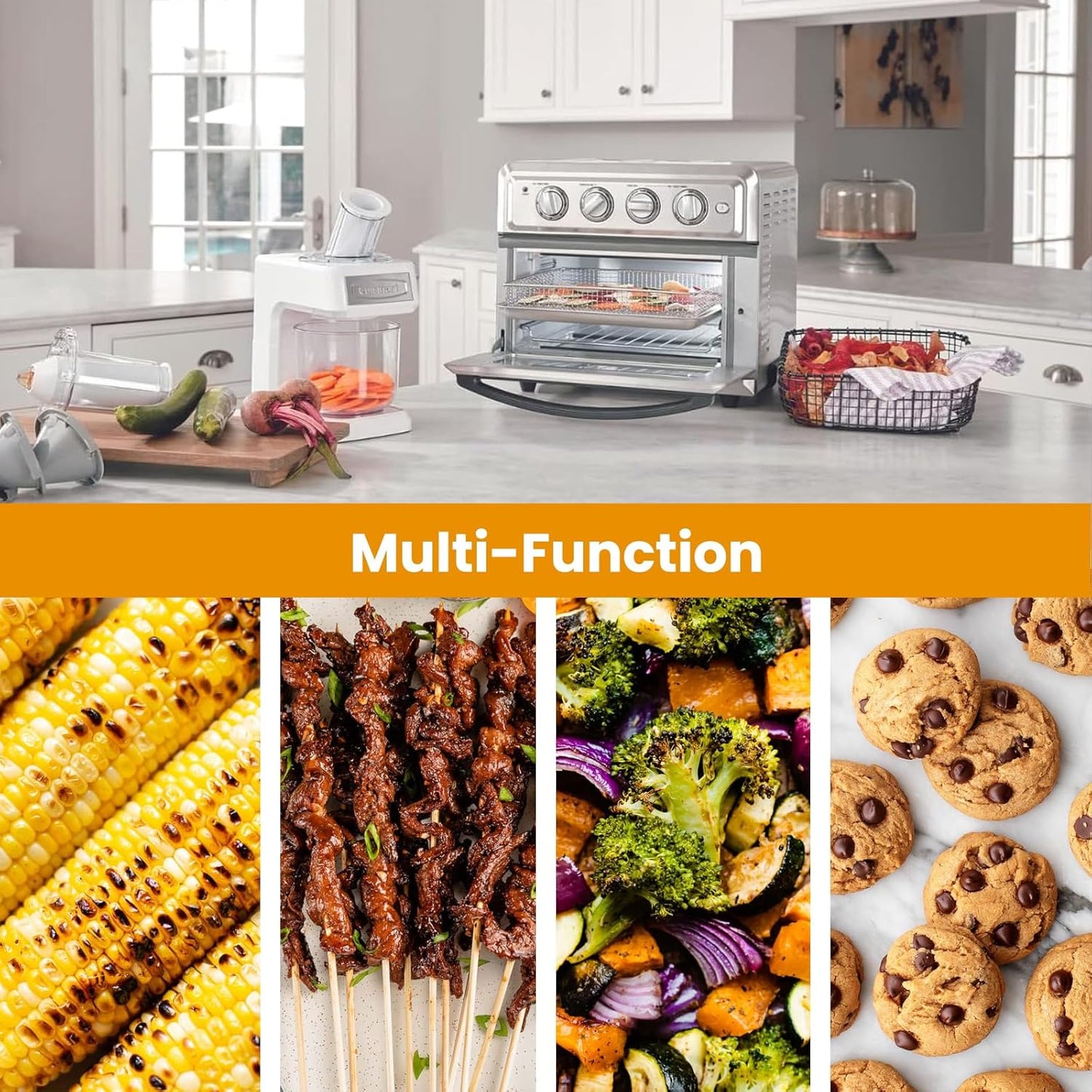 Stainless Steel Baking Tray Pan and Air Fryer Basket Compatible with Cuisinart Airfryer TOA-060 and TOA-065，for Convection Toaster Oven (with Cuisinart Airfryer TOA-060 and TOA-065)