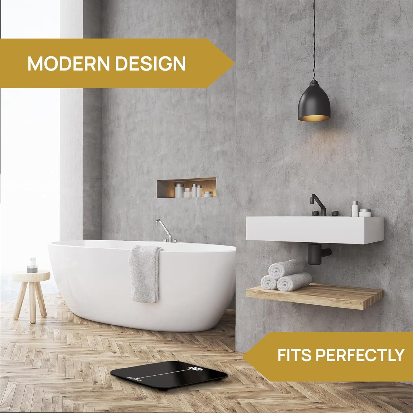 INEVIFIT Premium Bathroom Scale, Highly Accurate Digital Bathroom Body Scale, Precisely Measures Weight up to 400 lbs