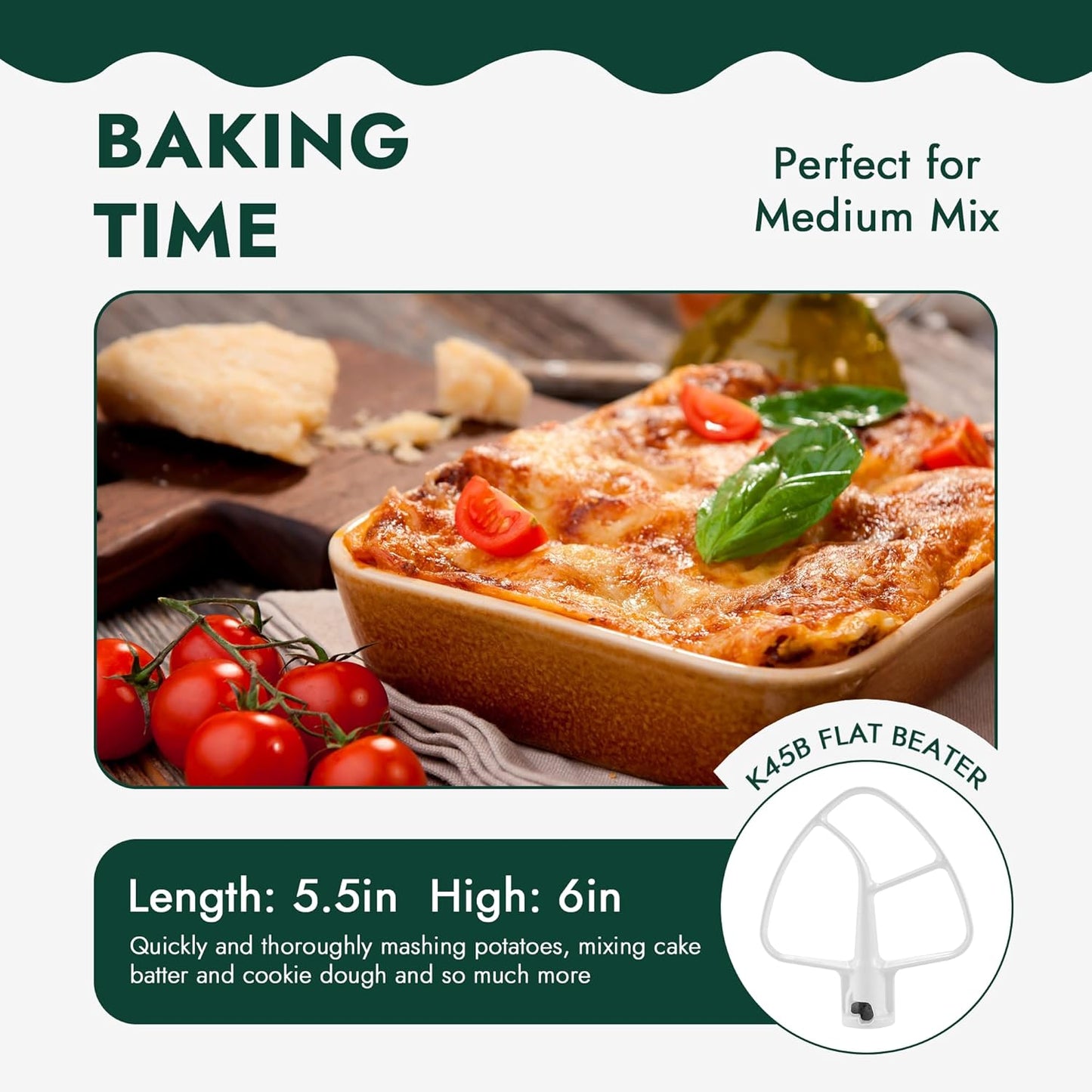 3 Pieces Stand Mixers Repair Set for Kitchen Tilt-Head Stand Mixers K45DH Dough Hook K45B Coated Flat Blade Paddle K45WW Wire Whip Compatible with kitchen aid Mixers Accessories by AMI PARTS