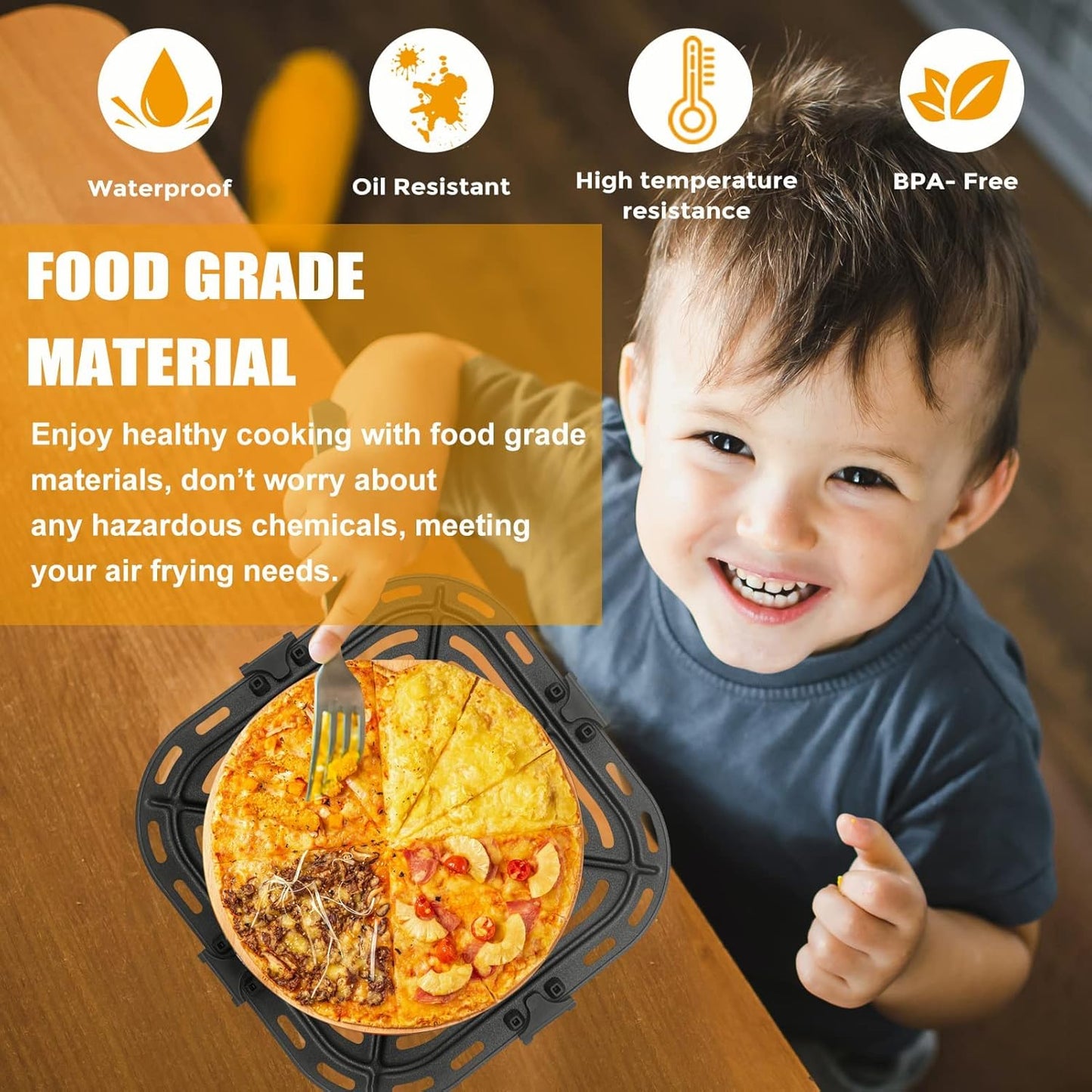 Air Fryer Replacement Grill Pan Fit for COSORI Air Fryer 5 QT, Air Fryer Rack Replacement Parts Accessories Grill Plate Crisper Plate Tray, Non-Stick, Dishwasher Safe…