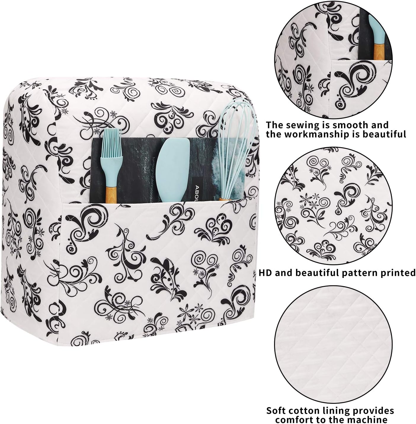 Kitchen Aid Mixer Cover,Kitchen Stand Mixer Cover Compatible With 5-8 Quart Kitchenaid Hamilton Mixers,Kitchen Aid Covers for Stand Mixer With Pockets,Kitchen Aid Mixer Assecories