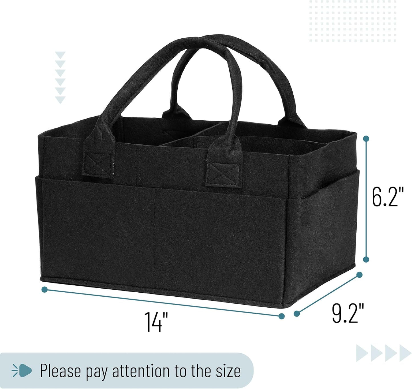 Mr. Pen Baby Diaper Caddy - Black Car Diaper Organizer, Portable Baby Caddy for Nursery & Changing Table