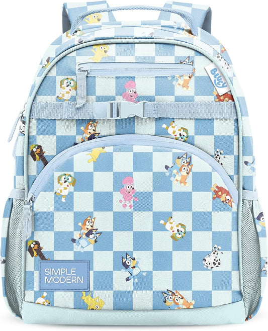Simple Modern Medium Bluey Toddler Backpack for School Girls and Boys | Kindergarten Elementary Kids Backpack | Fletcher Collection | Kids - 15" tall | Bluey Checkmate