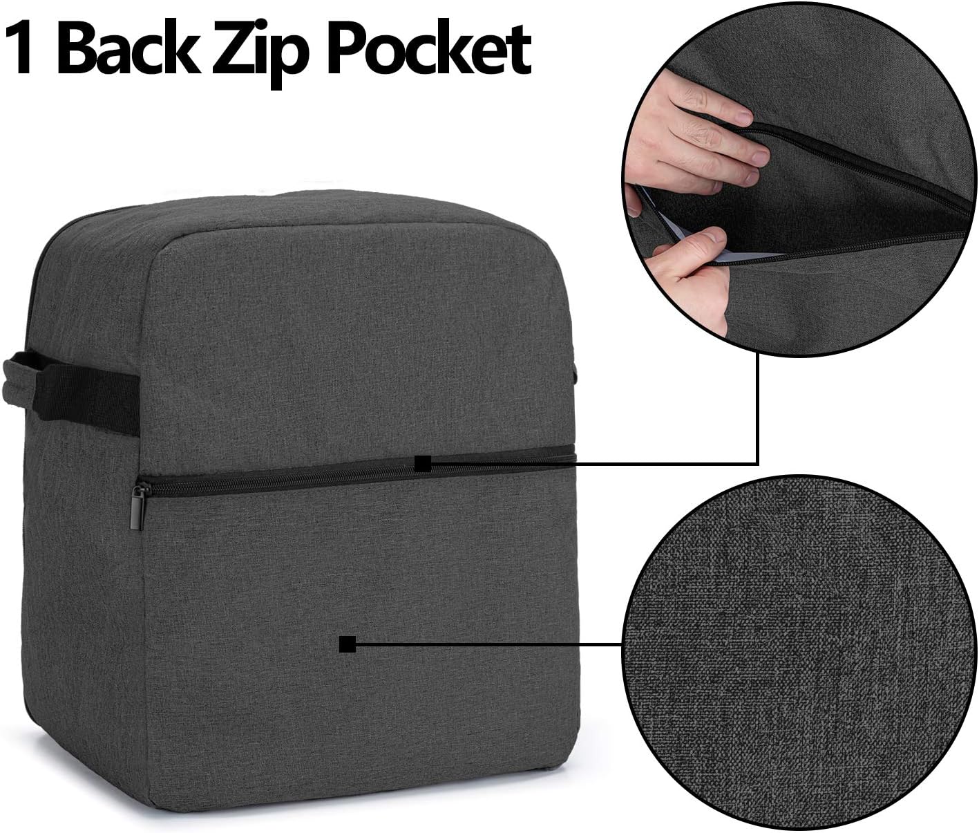 Luxja Dust Cover Compatible with 6-8 Quart KitchenAid Mixers (with a Bottom Padding Pad), Dust Cover (Clear Front Panel) for Stand Mixers and Extra Accessories, Black (Patented Design)