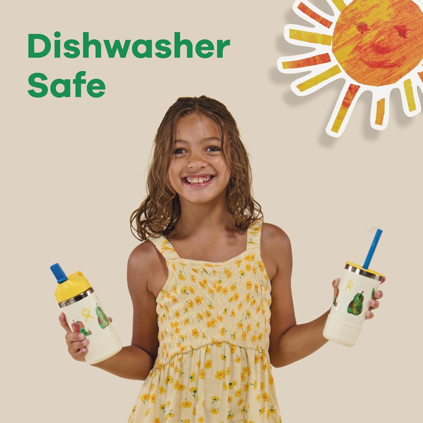 Hydro Flask Kids Water Bottle for School - Stainless Steel and Insulated with Straw Cap - 12 Oz World of Eric Carle™ Fruit