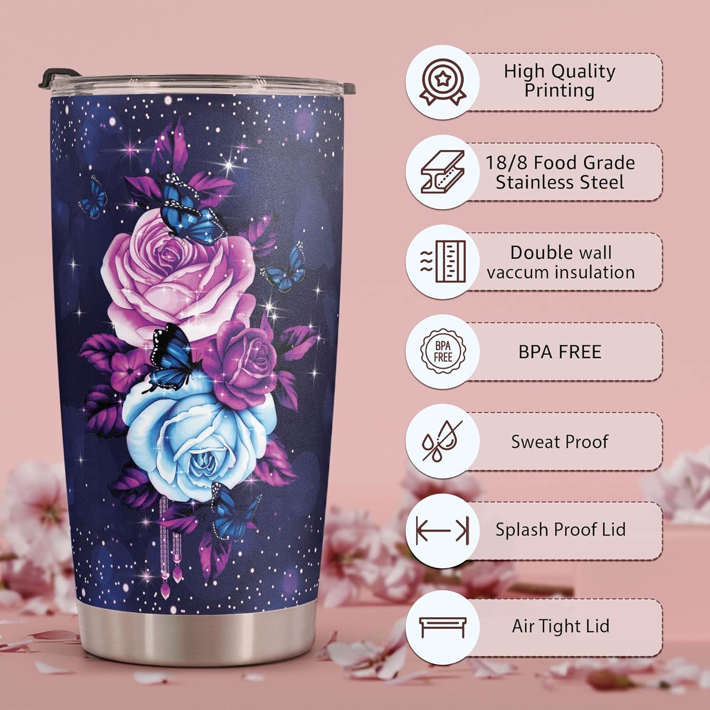 Macorner Mothers Day Gifts for Mom - Stainless Steel Tumbler 20oz For Women - Birthday for Wife Grandma Nana From Daughter Son Kid