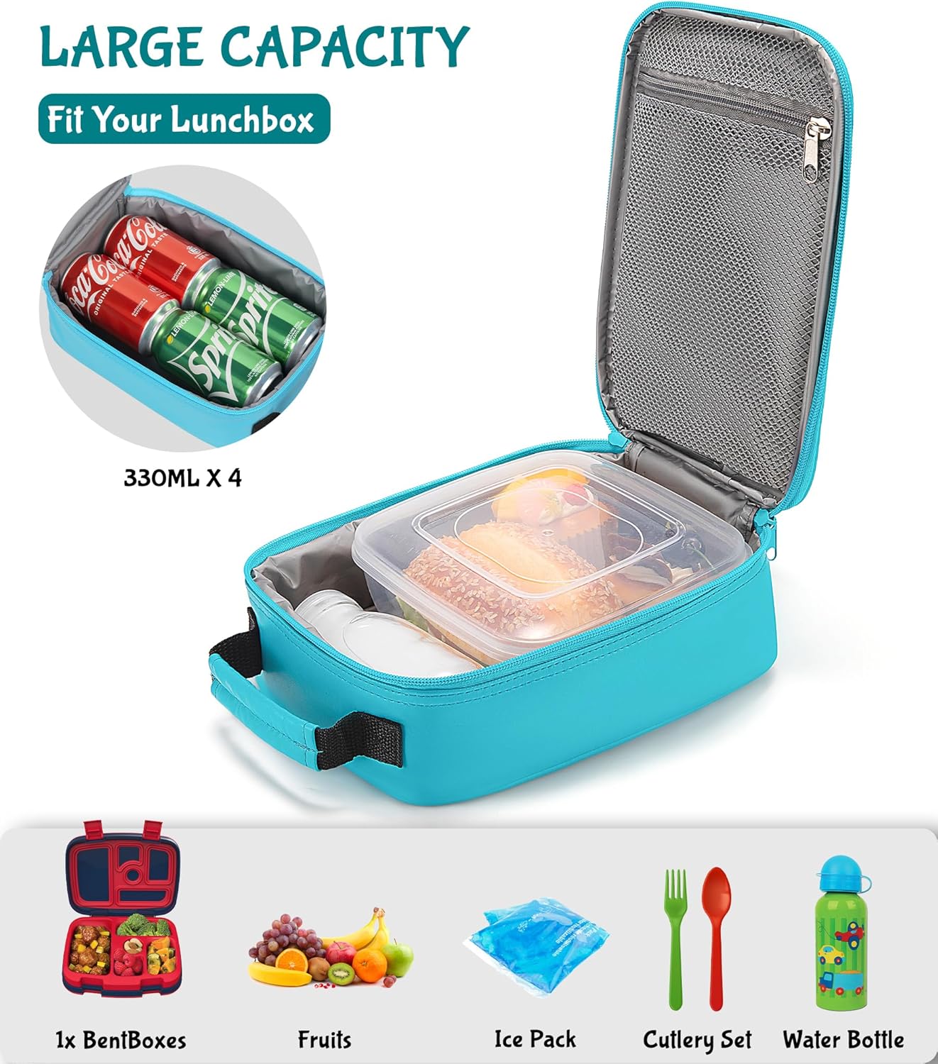 Boy Lunch Box,Kids Lunch Bag Insulated Leather Game Lunch Box for School Thermal Meal Cooler Lunch Boxes for Boy Girl Kid Toddler Teen