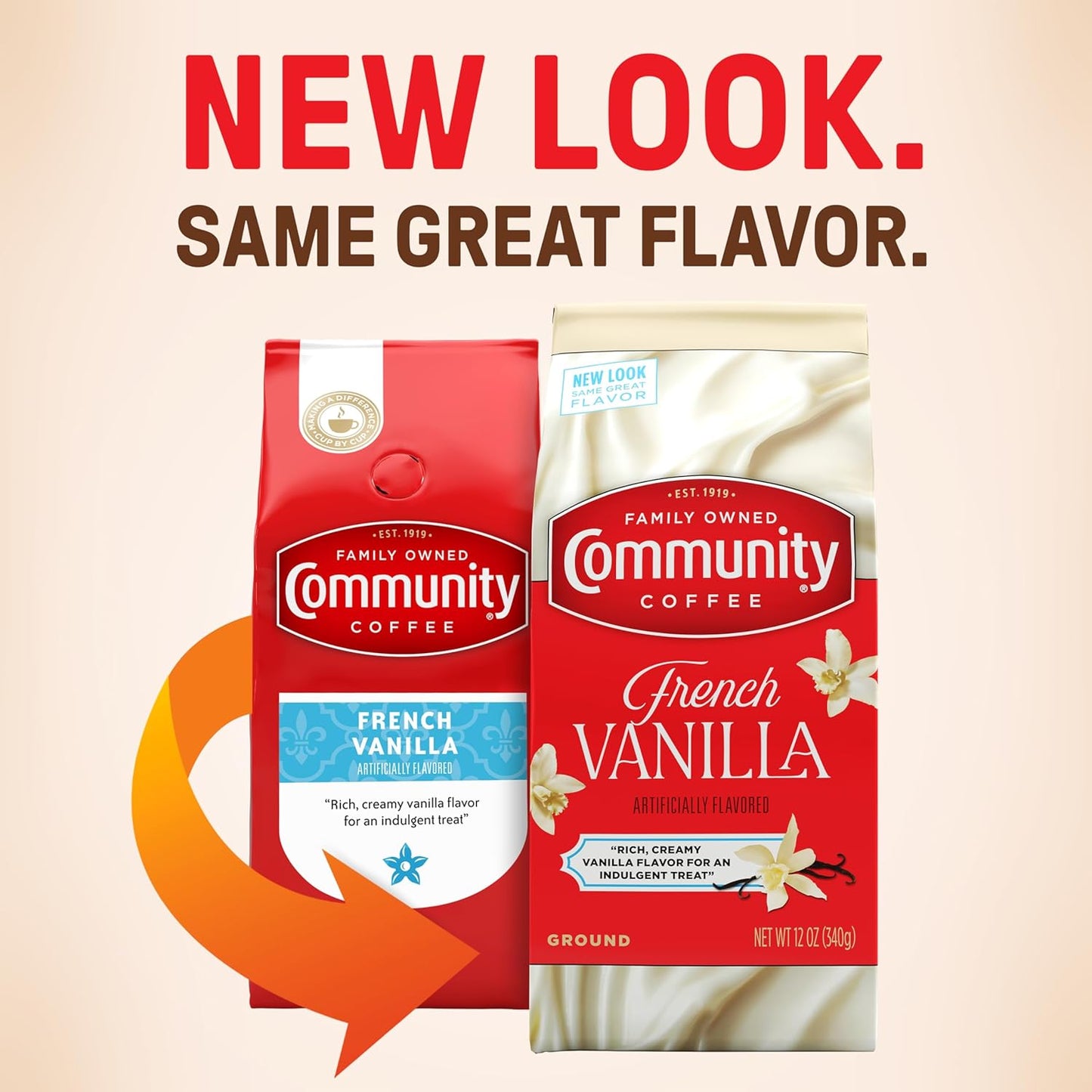 Community Coffee French Vanilla Flavored Ground Coffee, Medium Roast, 12 oz Bag (Pack of 1)