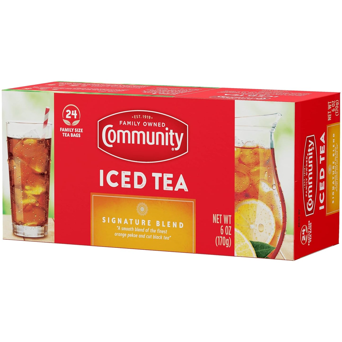 Community Coffee Signature Iced Tea, 288 Family Size Tea Bags, 24 Count Box (Pack of 12)