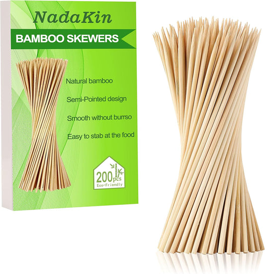 1000 PCS Bamboo Skewers, 12 Inch Wooden Skewer for Appetizers, Fruit, Kebabs, Grilling Barbecue, Mini Burger, Sausage, Cocktail Picks for Drinks, Long Toothpicks, Food Sticks Natural, Kitchen Gadget