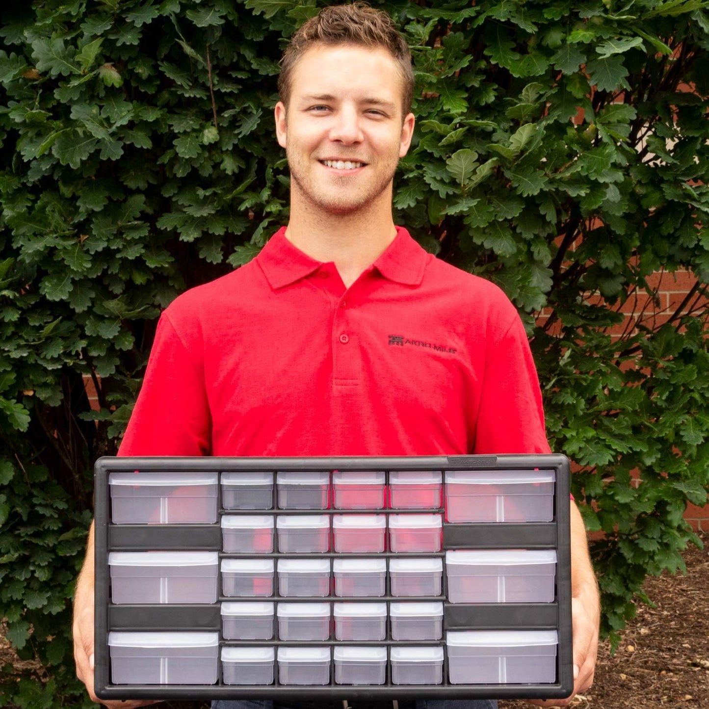 Akro-Mils 26-Drawer Plastic Drawer Storage Cabinet for Garage Organization, Bead Organizer, Building Bricks Storage, Teacher Toolbox, Makeup Organizer, 20" W x 6" D x 10" H, 10126 Black