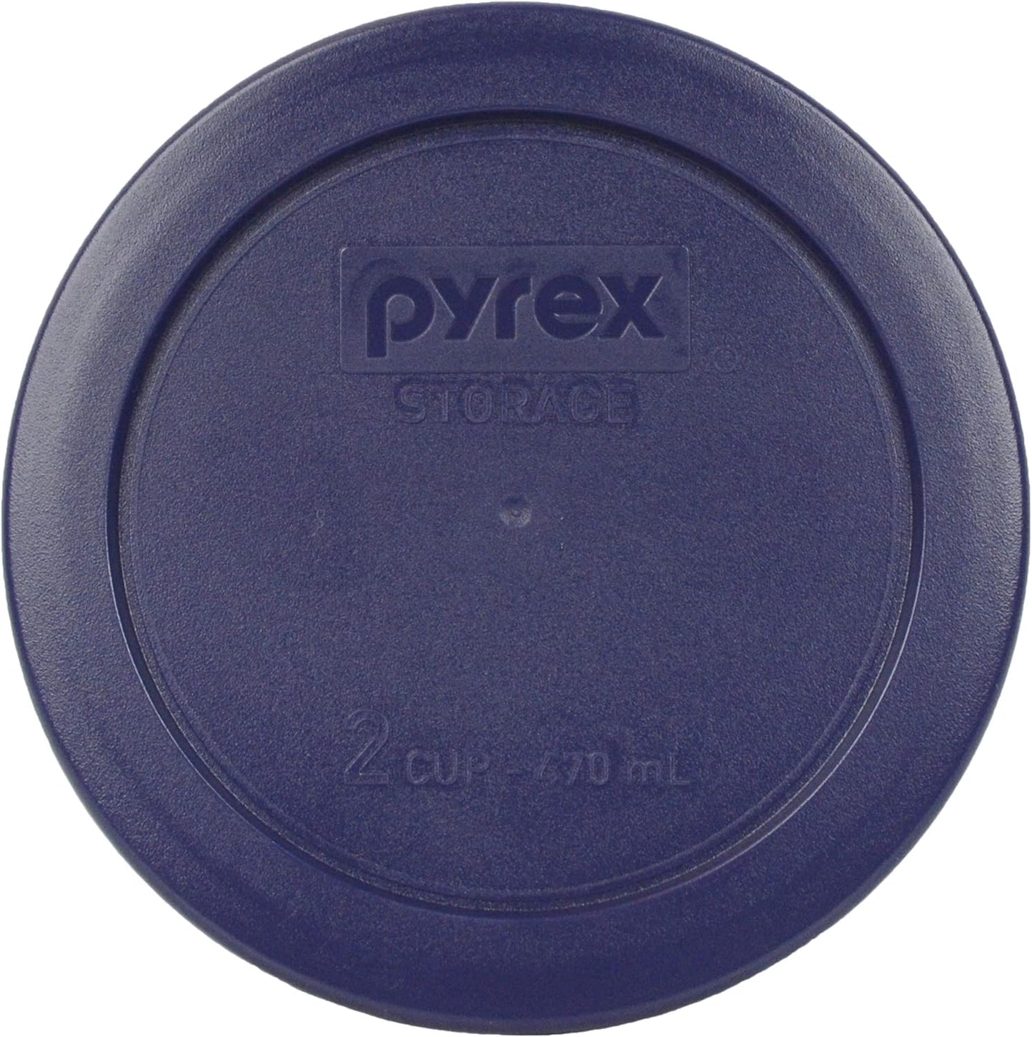 Pyrex Bundle - 3 Items: (1) 7200-PC 2-Cup, (1) 7201-PC 4-Cup, (1) 7202-PC 1-Cup Blue Plastic Lids Made in the USA