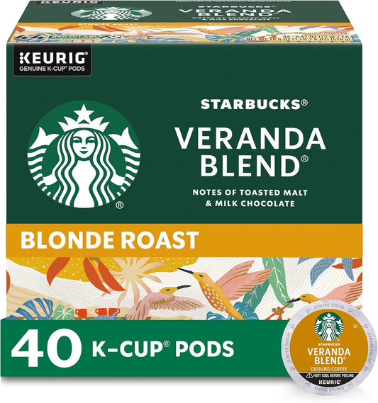 Starbucks Light Roast K-Cup Coffee Pods — Veranda for Keurig Brewers — 1 box (40 pods)