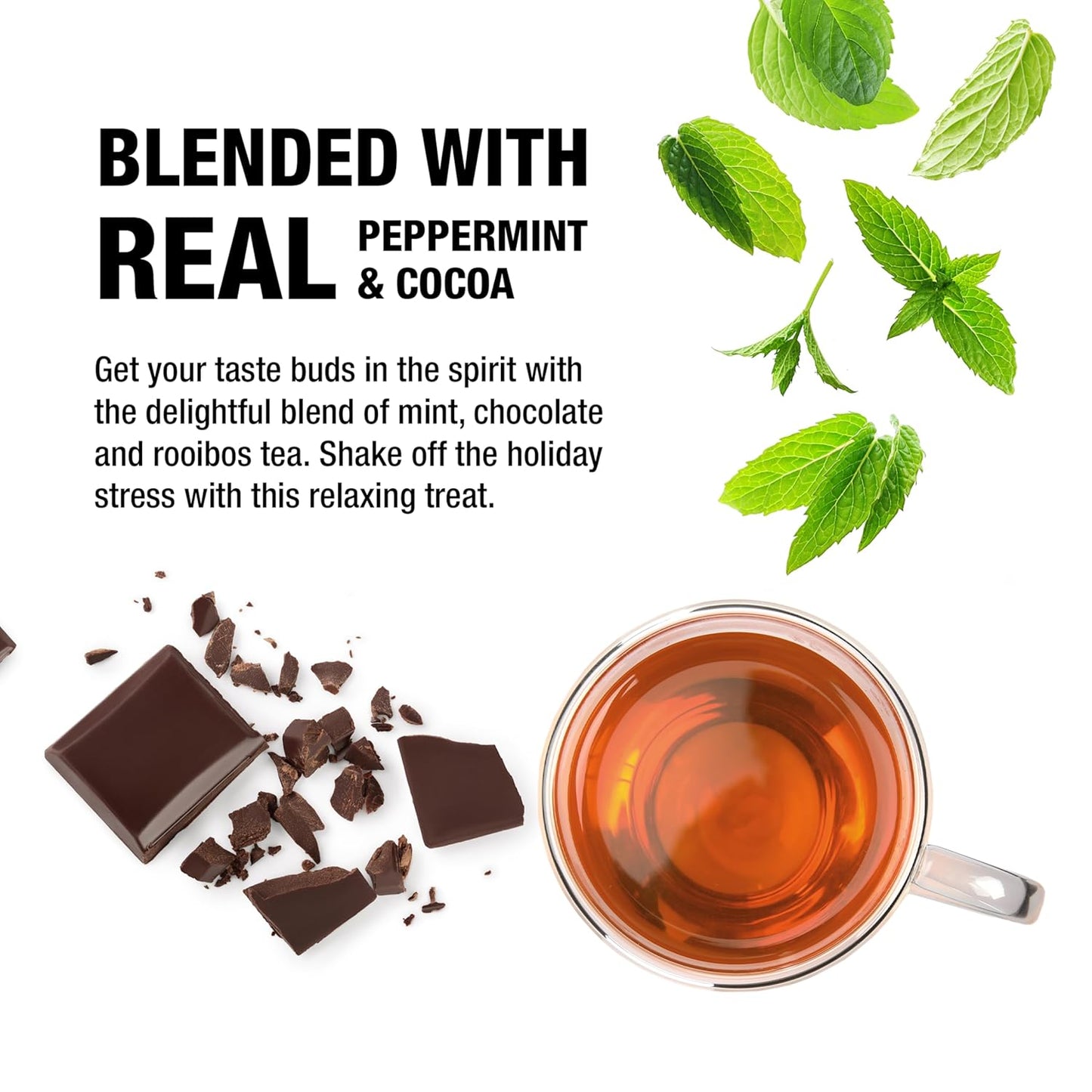 Tiesta Tea Cozy Peppermint Cocoa, Premium Loose Leaf Blends, Chocolate Peppermint Herbal Tea, Caffeine-Free, Holiday Blend, Holiday Edition, Hot or Iced Brew, Up to 25 Cups, 1.5oz Resealable Pouch