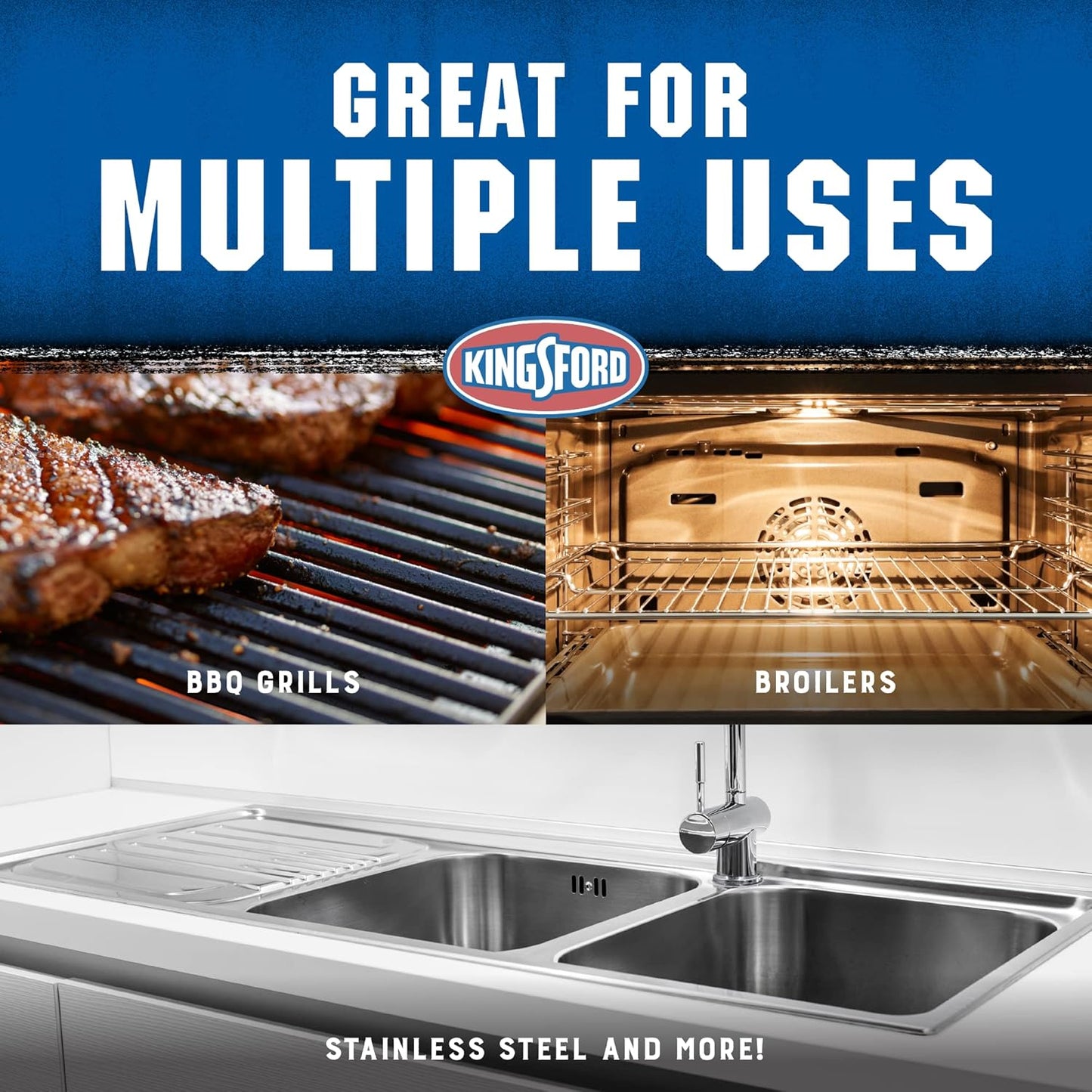 Kingsford Heavy Duty Spray-On Grill Cleaner | Cuts Through Grease and Grime on Contact | Makes Grill Cleaning Effortless, Great for Grills or Ovens | 14.5 ounces - 6 Pack