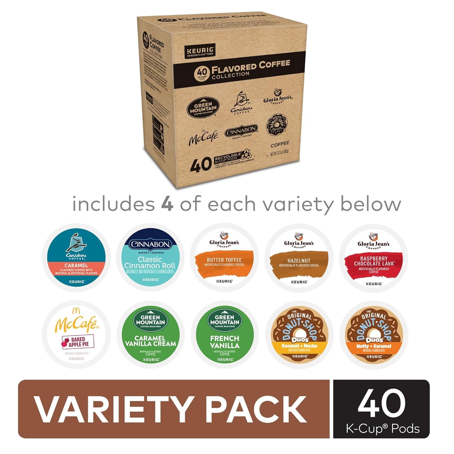 Keurig® Flavored Coffee Variety Pack, Keurig Single Serve K-Cup Pods, 40ct