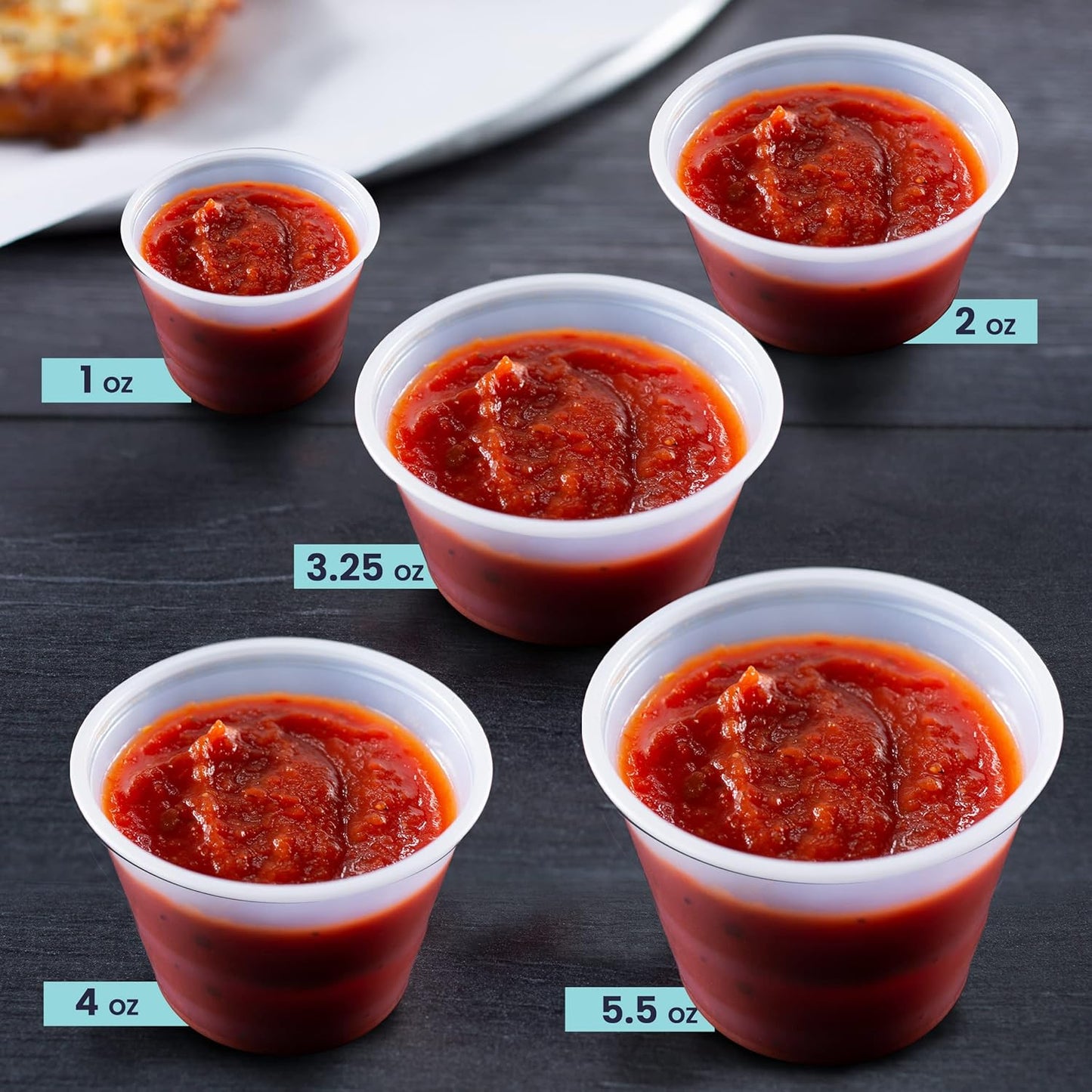 Fit Meal Prep 250 Pack 3.25 oz BPA Free Condiment Cups No Lids, Disposable Jello Shots Containers, Small Dipping Sauce Cups, Plastic Ramekins in Bulk, Stackable Souffle Cups for Sample, Portioning