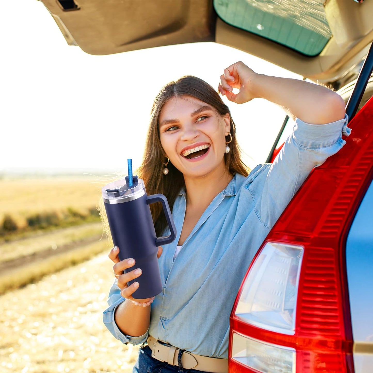 Dakoufish Replacement Glitter Straws for Stanley|Owala|Simple Modern 40oz 30oz Tumbler,10 Pack 12 Inch Reusable Yellow Straws With Cleaning Brush For Stanley Hydro Jug Cup,Dishwasher Safe