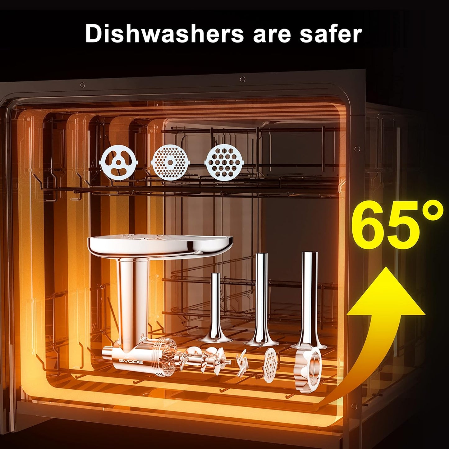 Stainless Steel Meat Grinder Attachment for KitchenAid Stand Mixer,Meat Grinder for KitchenAid Mixer Includes 3 Sausage Stuffer Dishwasher Safe Attachment by Gvode