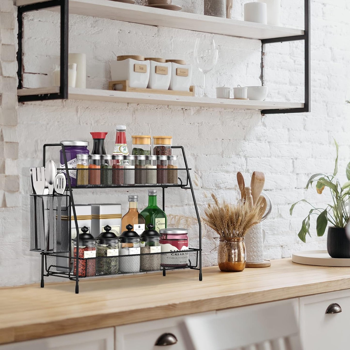 Bathroom Organizer Countertop, Spice Rack Organizer for Cabinet,Bathroom Counter Organizer, Kitchen Countertop Organizer