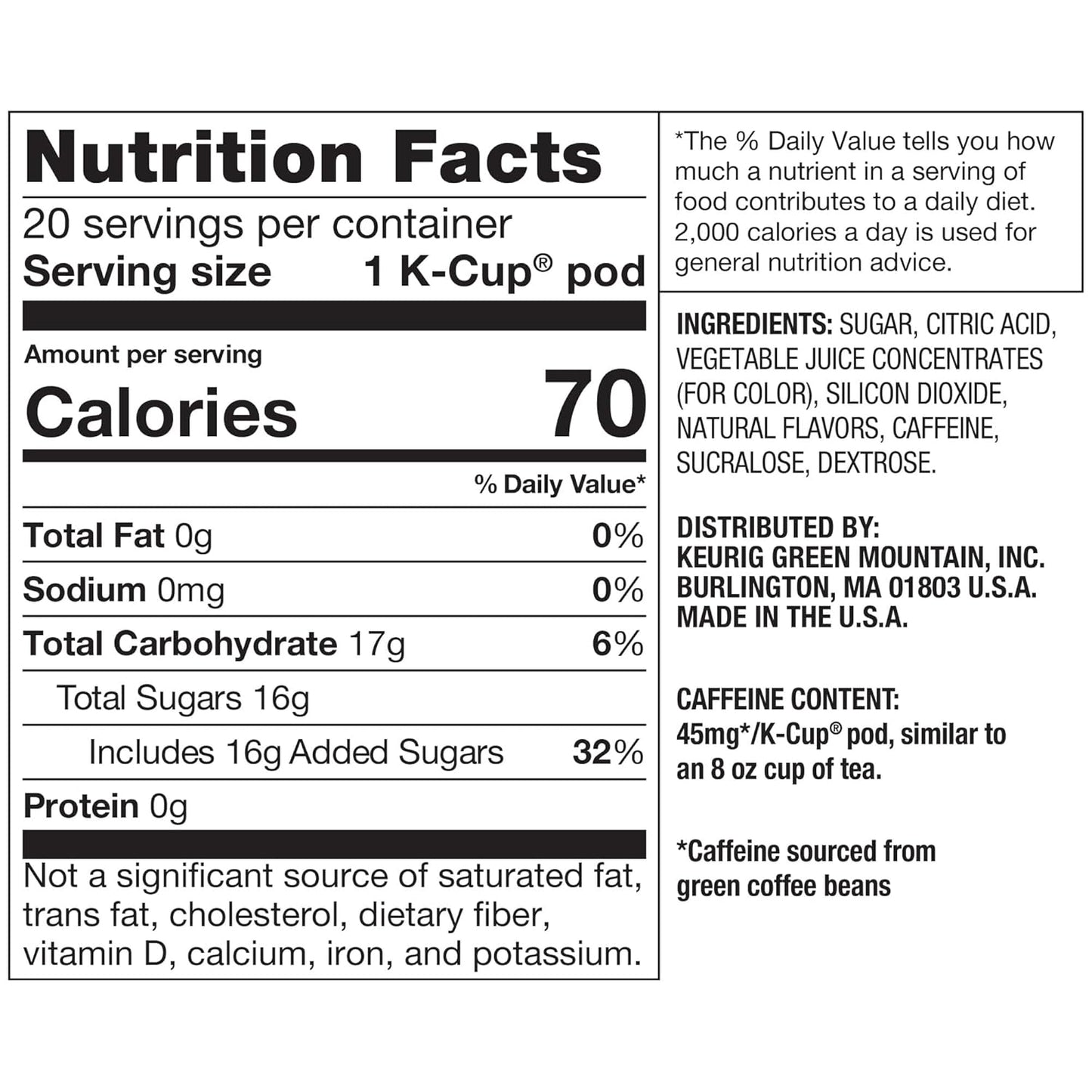 The Original Donut Shop Iced Refreshers, Mango Dragonfruit Lemonade Flavor, Keurig Single Serve K-Cup Pods, 20 Count