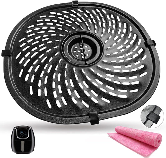 7QT Air Fryer Grill Pan for PowerXL Gowise USA Air Fryers, Upgraded Double-layer Coating Air Fryer Grill Crisper Plate Tray Griller Rack Grate Grid Insert Pan for 7QT Air Fryers, Nonstick