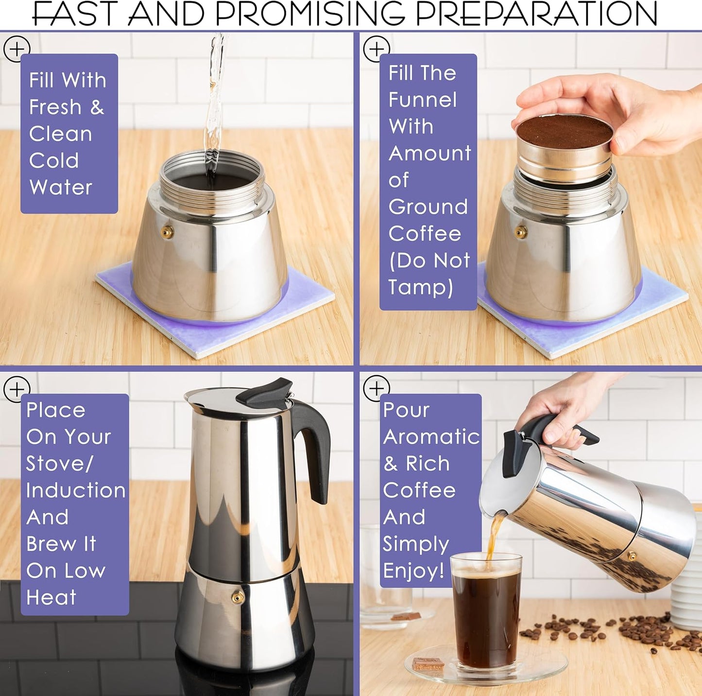 Mixpresso 12 Cup Greca Stovetop Espresso Pot 600ml/20oz, Moka Pot with Coffee Percolator Design, Stainless Steel Stove Top Coffee Maker for Camping or Home Use,Italian Stovetop Espresso Maker