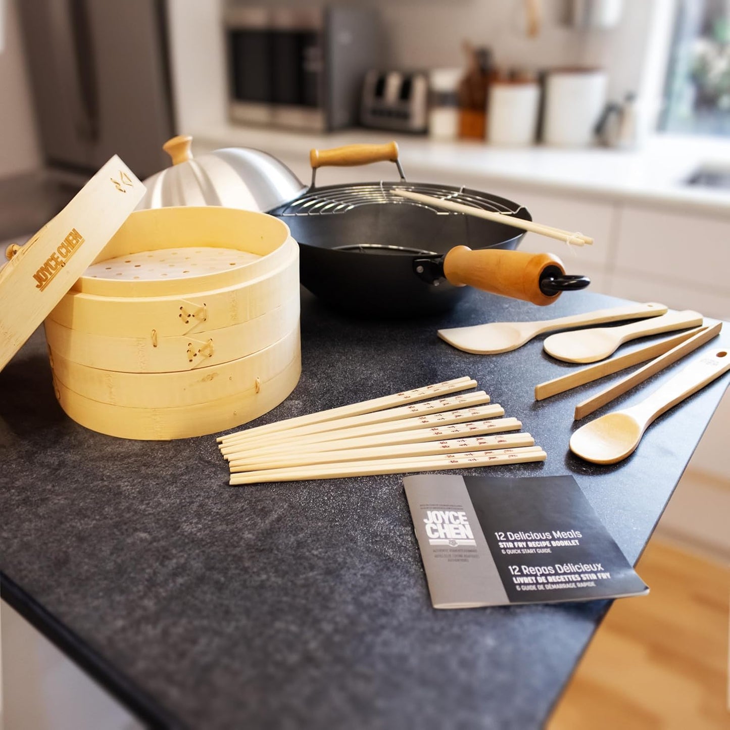 JOYCE CHEN Professional Series Nonstick 14-Inch Wok 13-Piece PFAS Free Cookware Set