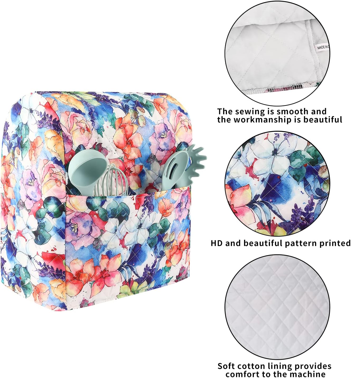 Kitchen Aid Mixer Cover,Kitchen Stand Mixer Cover Compatible With 5-8 Quart Kitchenaid Hamilton Mixers,Kitchen Aid Covers for Stand Mixer With Pockets,Kitchen Aid Mixer Assecories