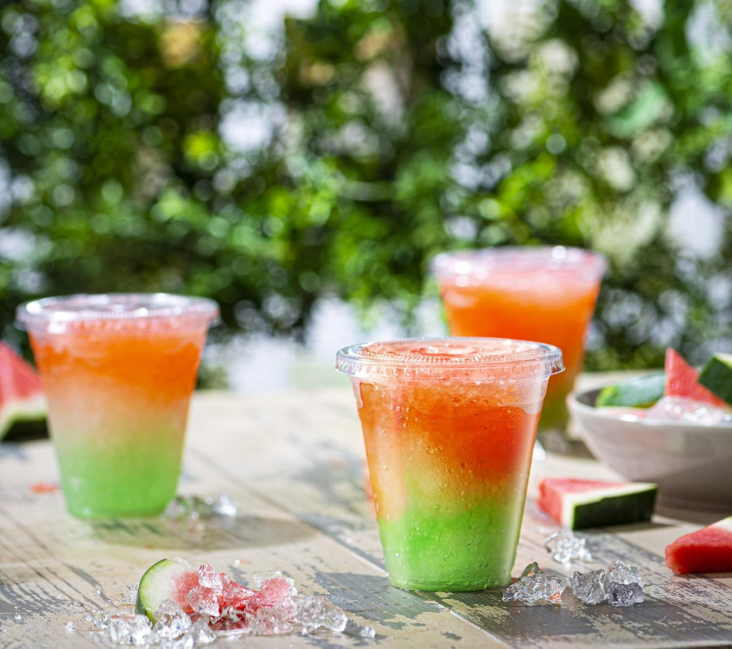 GUSTO Clear Plastic Cups with Flat Lids [12 oz - 50 Count] - Disposable Iced Coffee Cups with Lids - PET Plastic Cold Cups for Smoothies, Juices & To-Go Drinks - Formerly Comfy Package