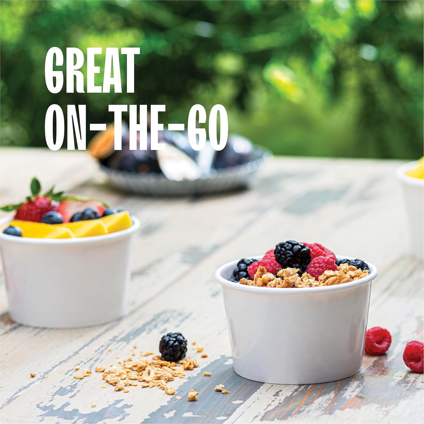 Stack Man Paper Food Container with Lid, Insulated Food Cups with Vented Lids - Hot or Cold To Go Soup Cup, for Soups, Ice Cream and Yogurt - Eco-Friendly - White