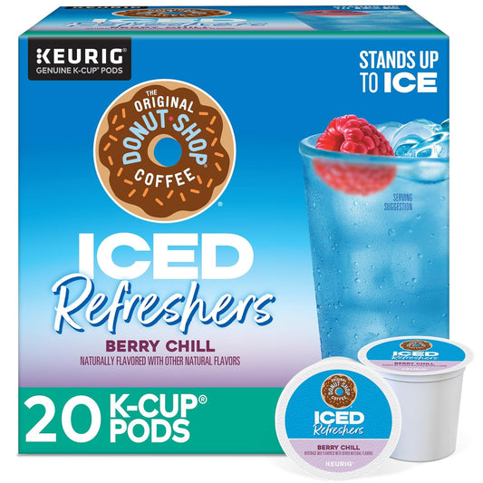 The Original Donut Shop Iced Refreshers, Berry Chill, Brew Over Ice Single Serve Keurig K-Cup Pods, 20-Count Box